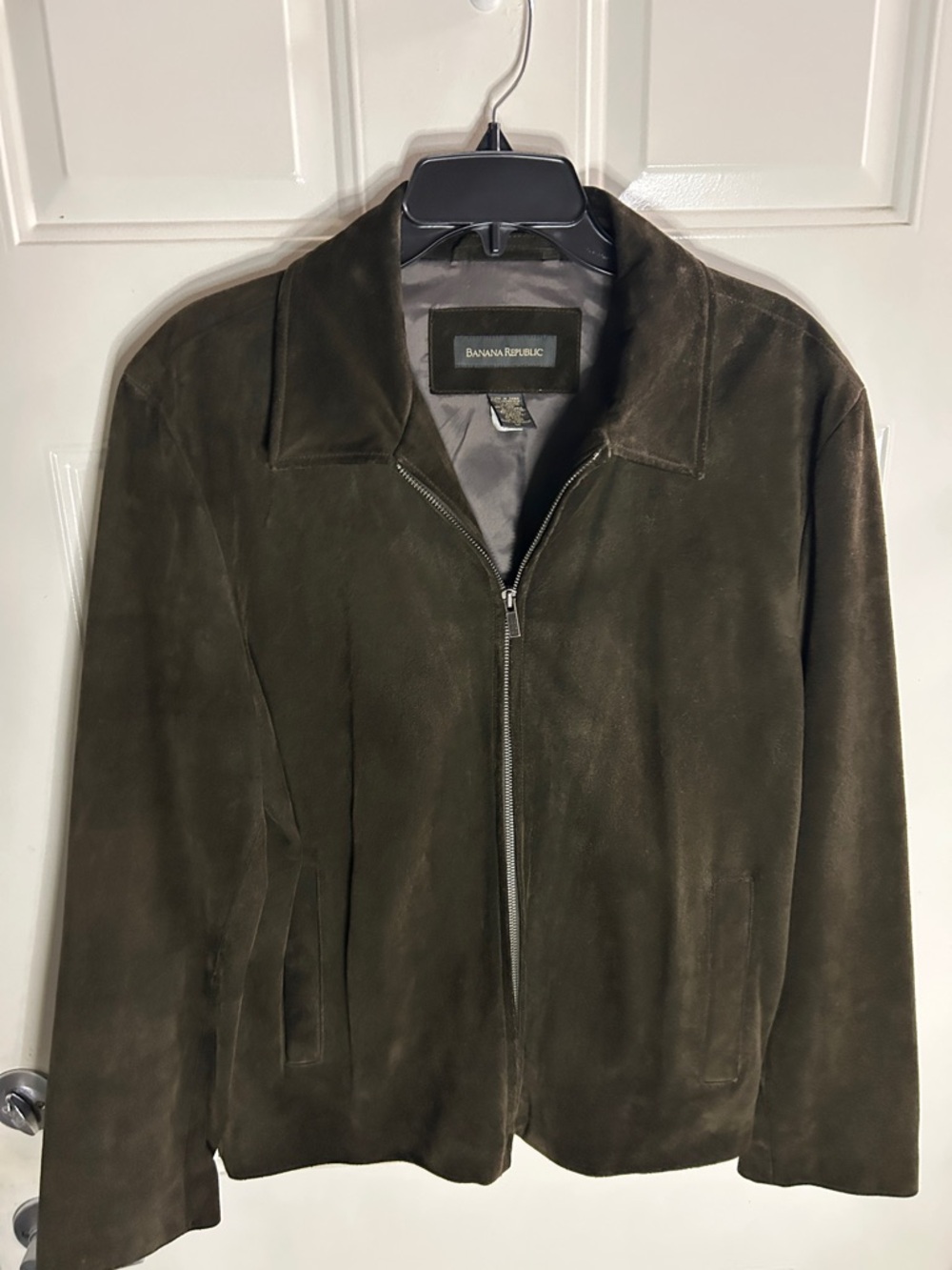 Banana Republic Men's Brown Suede Zip-Front Jacket Sz M.
